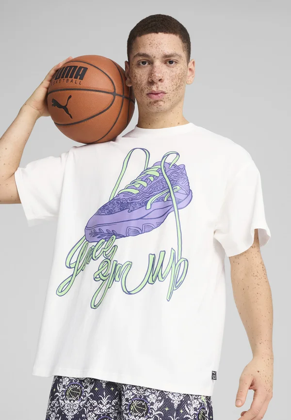 LACE EM UP OVERSIZED  - T-Shirt print - white