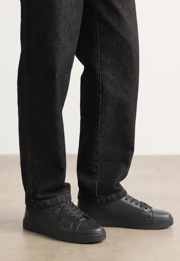 LACE UP ZIP - Sneaker high - triple black mono