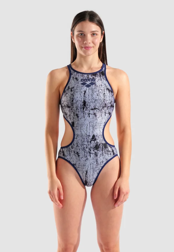 LACQUER - Badeanzug - multi white-navy