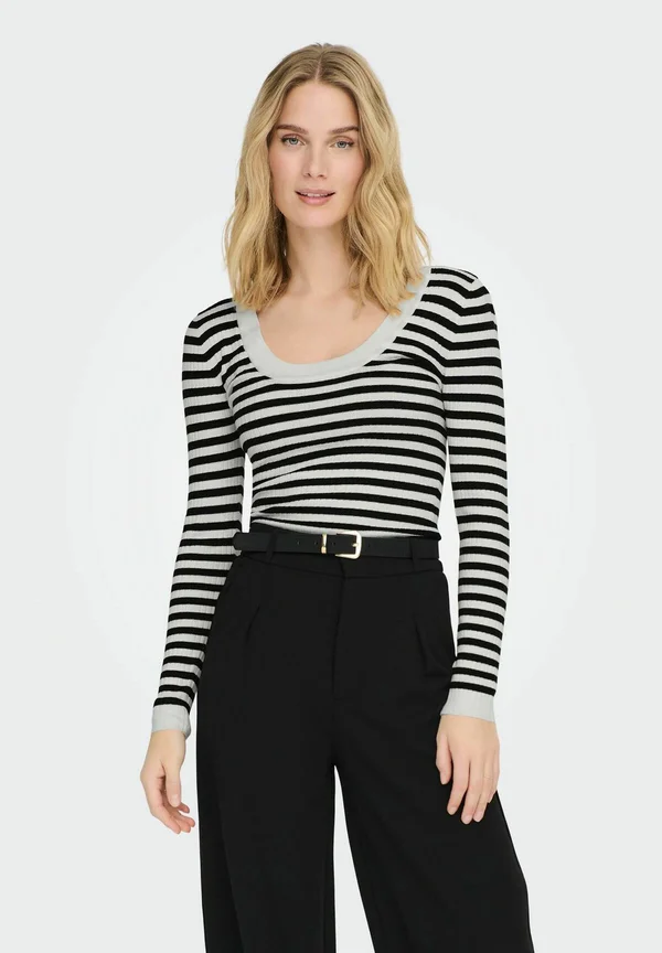 LANGARM BASIC STRETCH LONGSLEEVE  PLUM - Strickpullover - weiß