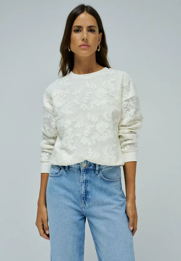 LANGARM  REGULAR - Strickpullover - perle