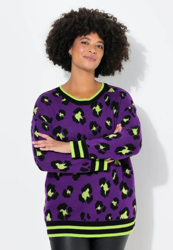 LANGARM - Strickpullover - violet