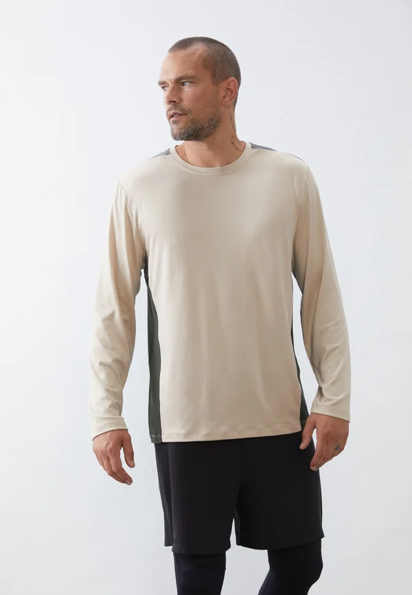 Langarmshirt - beige/olive