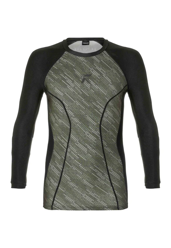 Langarmshirt - black   desert green