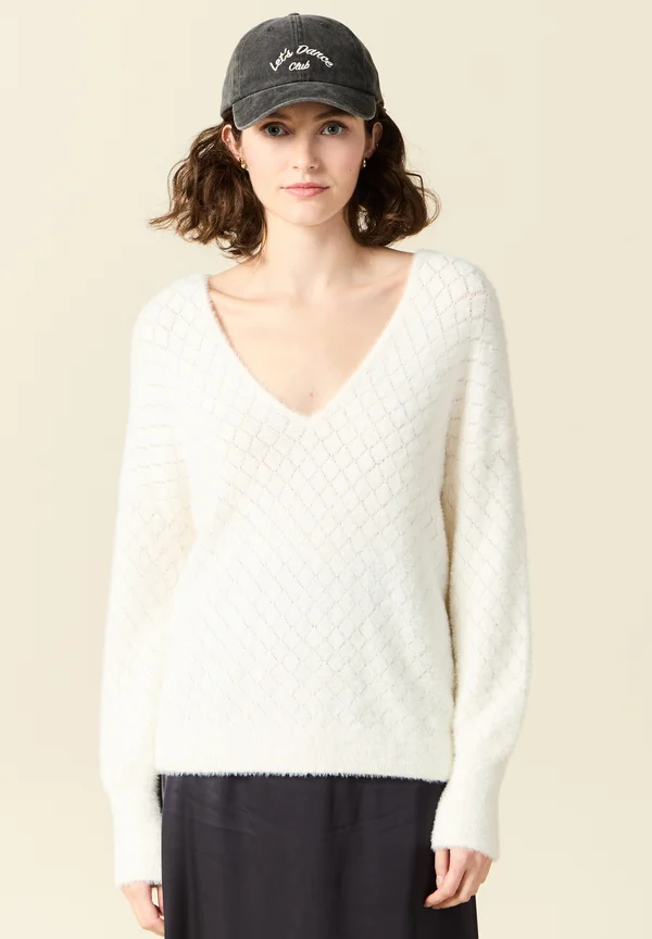 LANGE ÄRMEL - Strickpullover - ecru
