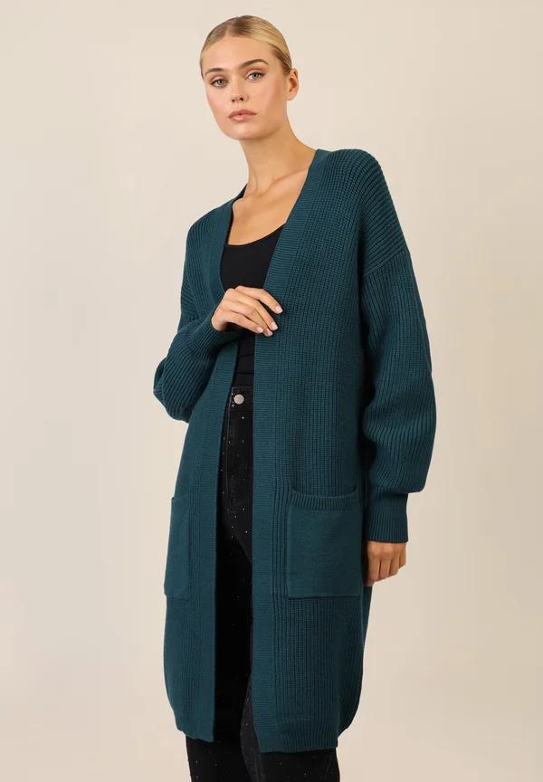 LANGE - Strickjacke - dunkelgrün