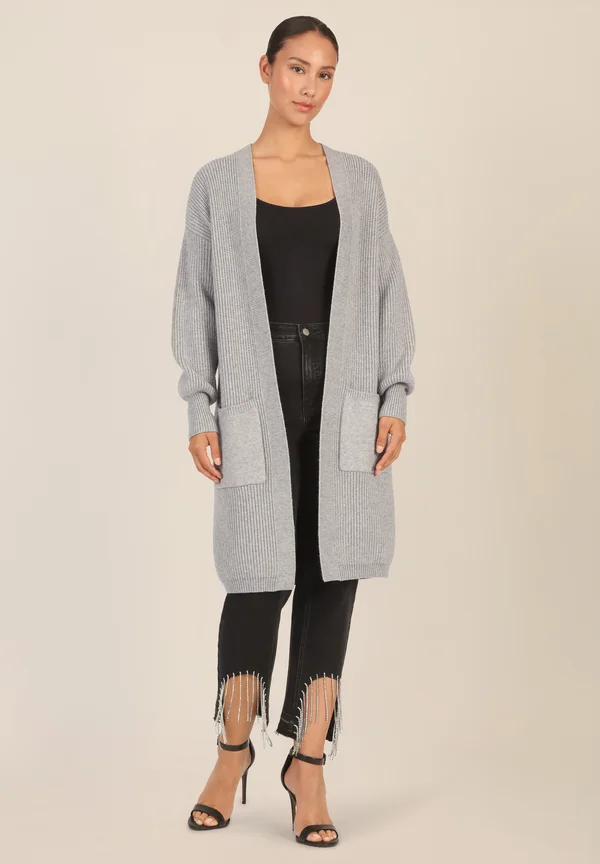 LANGE - Strickjacke - graumeliert