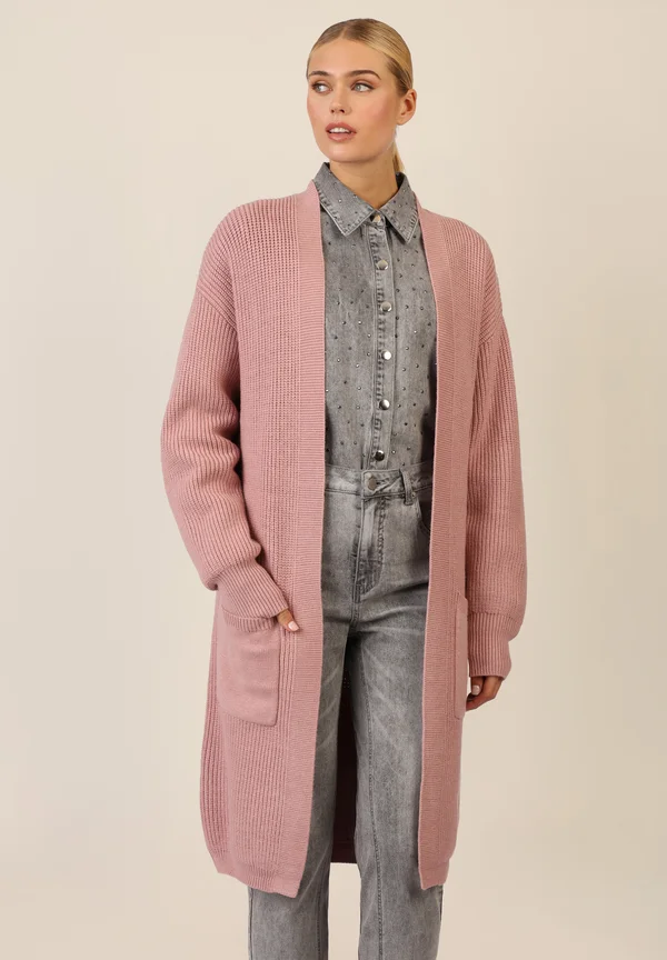 LANGE - Strickjacke - mauve