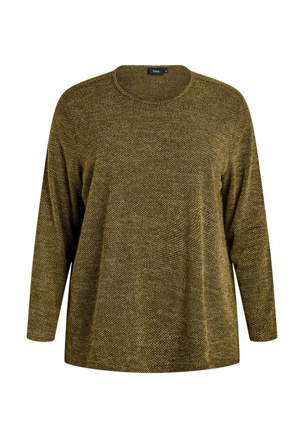 LANGÄRMELIGE MIT STRUKTUR - Strickpullover - winter moss mélange