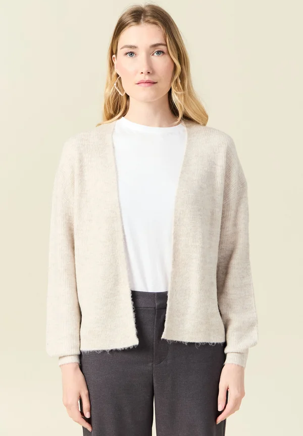 LANGÄRMELIGE - Strickjacke - creme