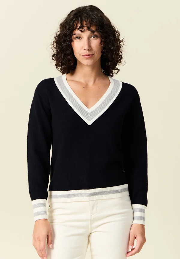 LANGÄRMLIGER - Strickpullover - bleu marine