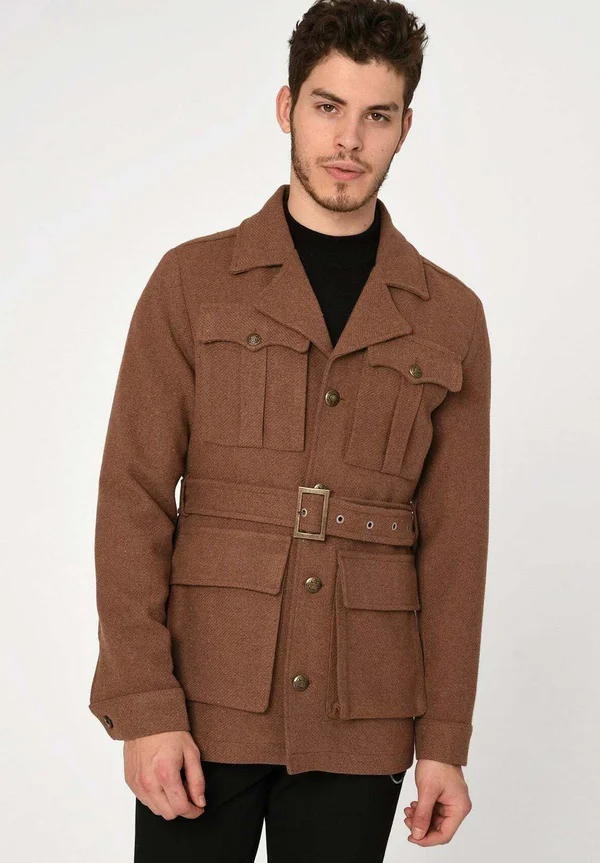 LAPEL COLLAR DETAILED - Übergangsjacke - brown