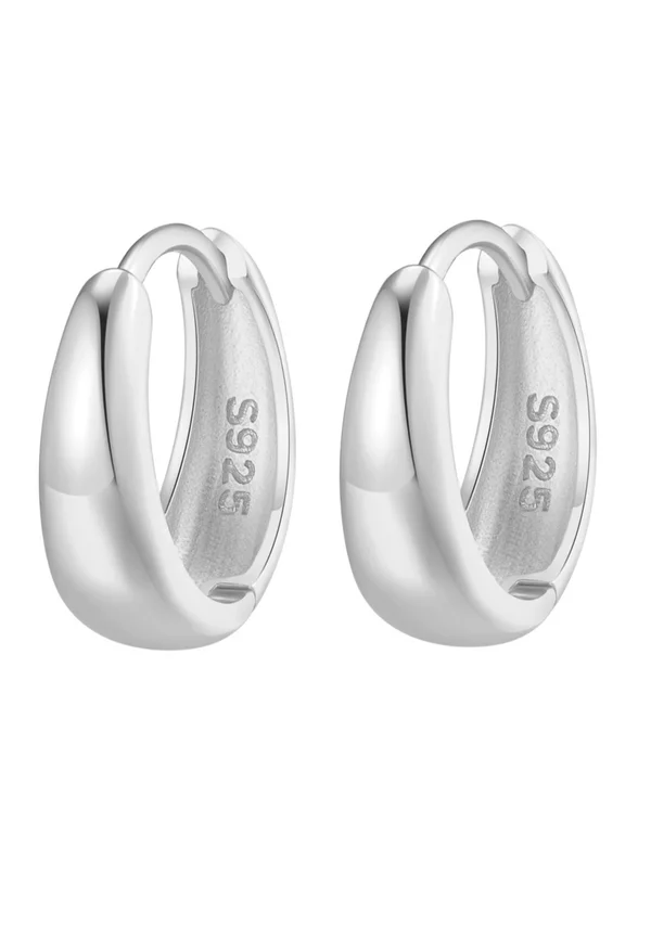 LARGE DOME HOOP - Ohrringe - silver coloured