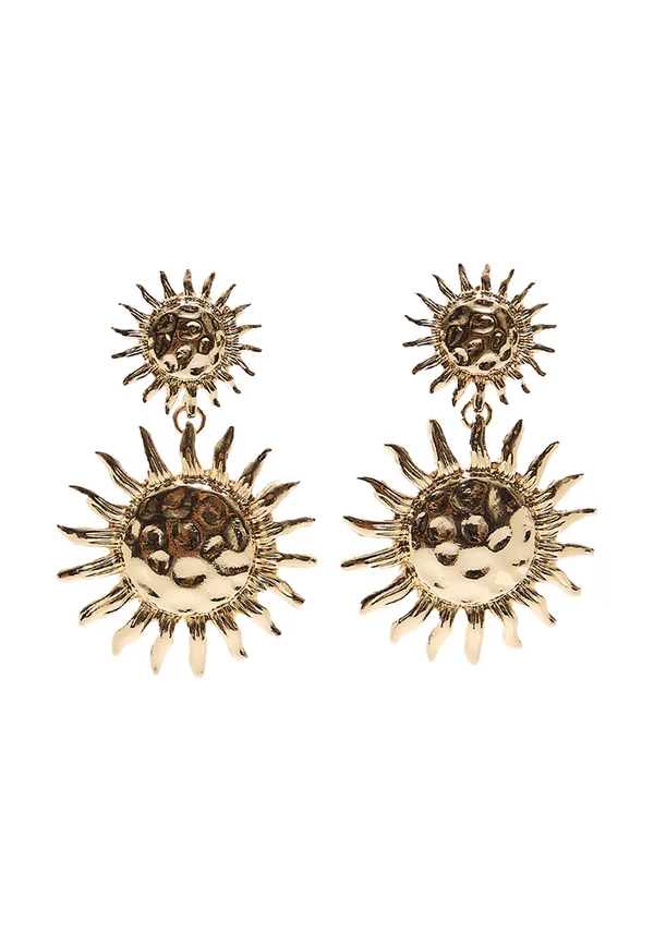 LARGE SUN - Ohrringe - gold-coloured
