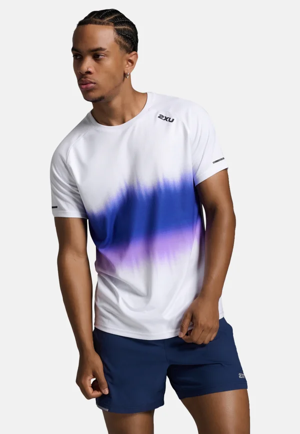 LAUF KURZ AERO - Sport T-Shirt - multi stripe-black reflective