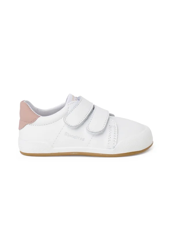 Lauflernschuh - blanco y rosa