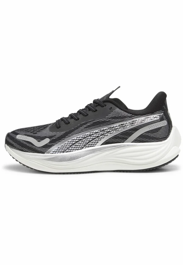 Laufschuh Straße - black white silver