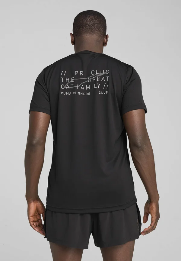 LAUFT MIT GRAFIK - Sport T-Shirt - black