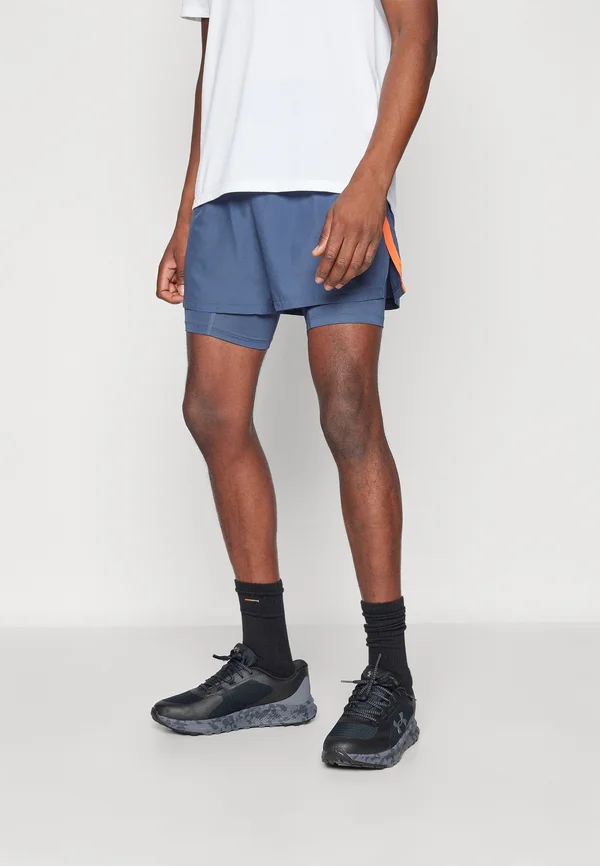 LAUNCH - Kurze Sporthose - downpour gray/fire