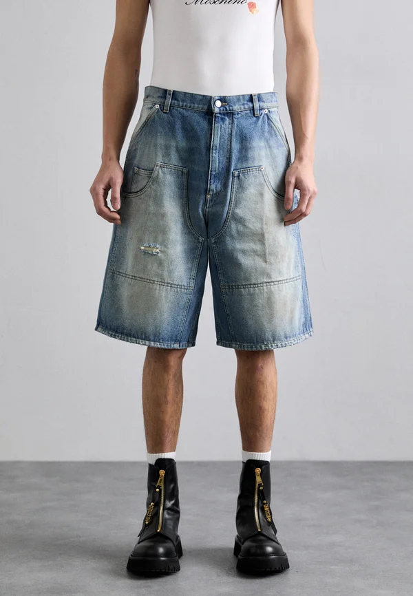 LAUREL CROWN EMBLEM - Jeans Shorts - blue