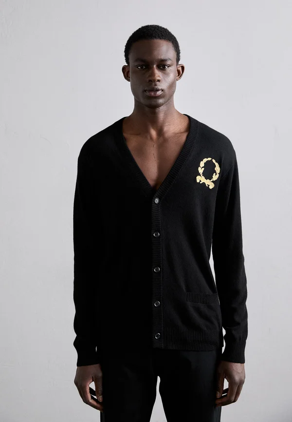 LAUREL CROWN EMBLEM - Strickjacke - black