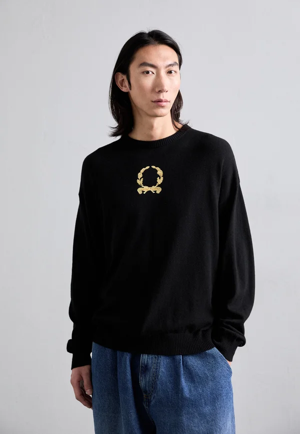 LAUREL CROWN EMBLEM - Strickpullover - black