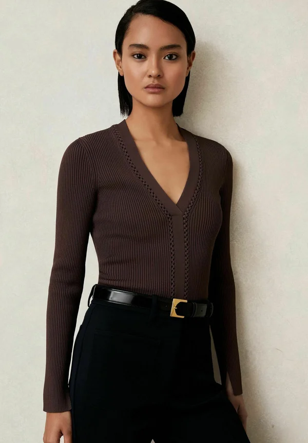 LAURI CRAFT STITCH - Strickpullover - mocha brown