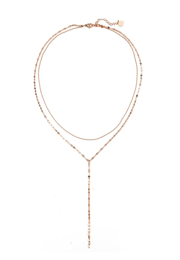 LAYER FLATTENED ROLO  - Halskette - rosegoldfarben