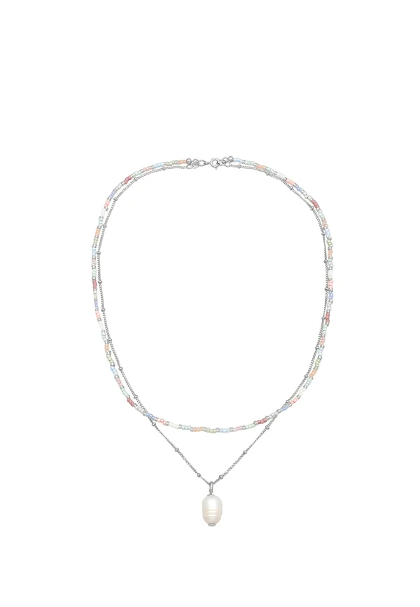 LAYER LOOK PEARLS - Halskette - silberfarben