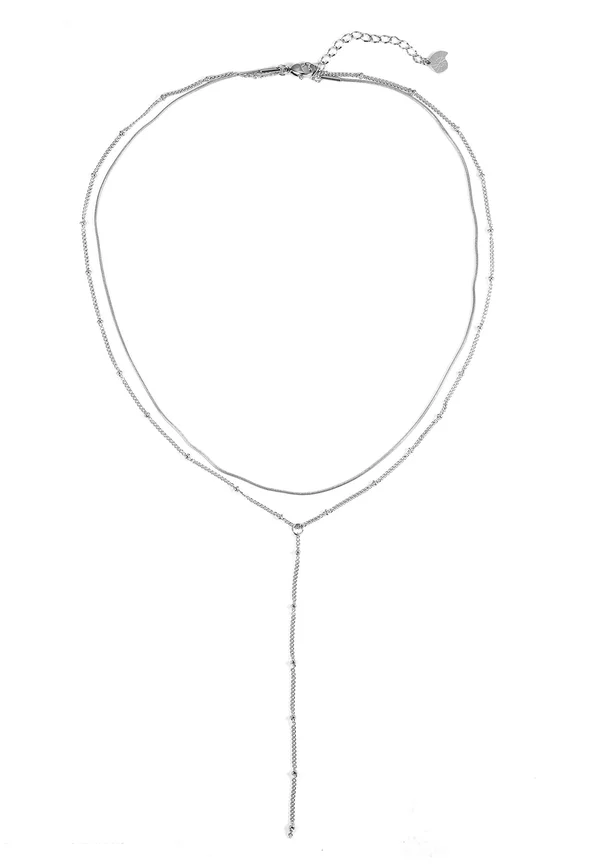 LAYER SNAKE SATELLITE Y - Halskette - silberfarben