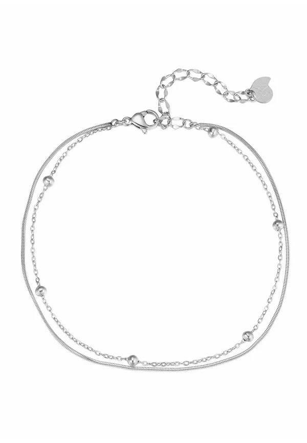 LAYERED BOBBLE - Fußkettchen - silberfarben