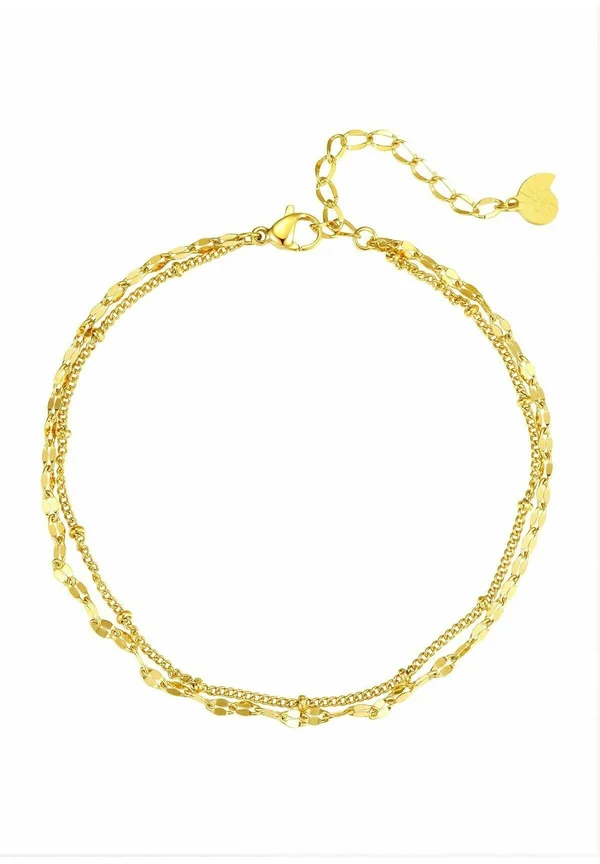 LAYERED CURB AND BOBBLE - Fußkettchen - goldfarben