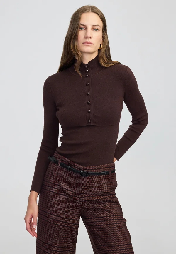 LAYERED-EFFECT - Strickjacke - brown