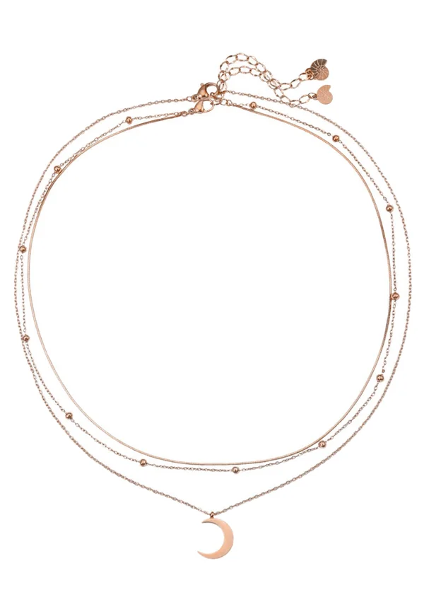 LAYERED MOON SET - Halskette - rose gold-coloured