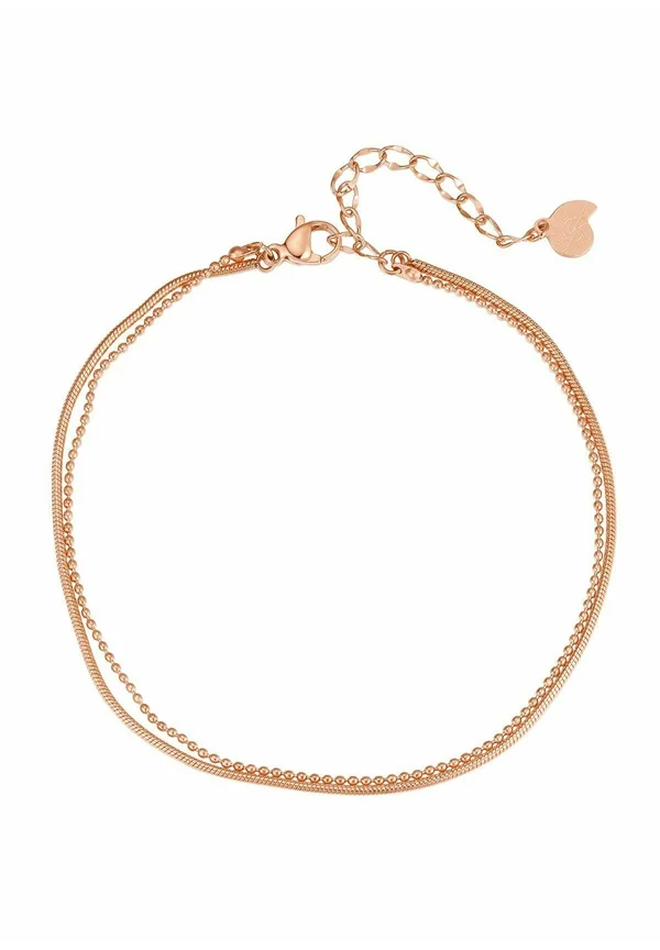 LAYERED SNAKE AND BEAD - Fußkettchen - rosegoldfarben