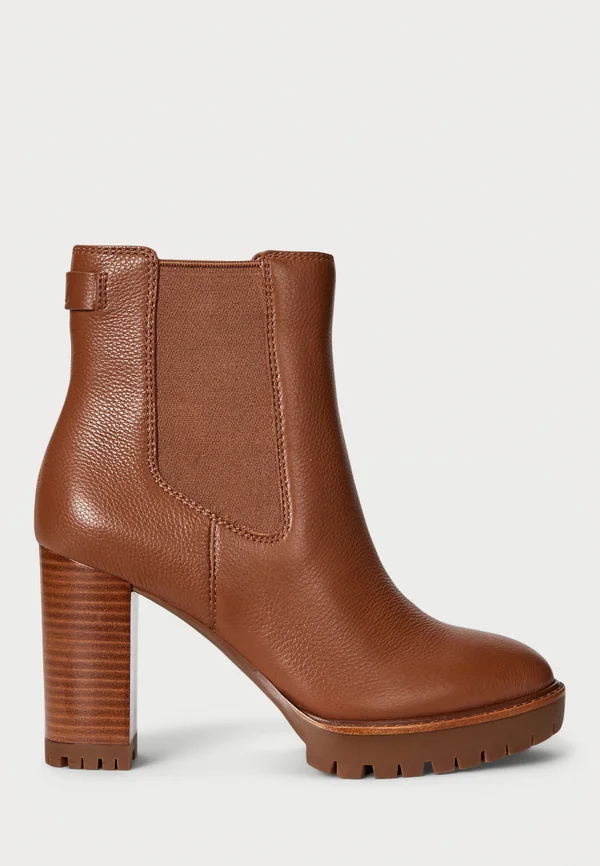 LAYNE PEBBLED LEATHER BOOTIE - Stiefelette - lauren tan