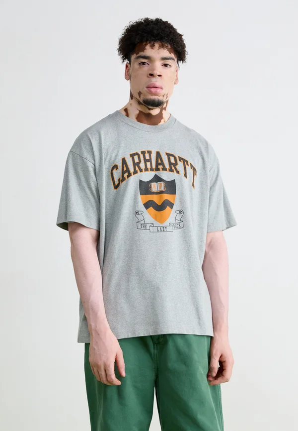 LAZY DUCK ACADEMY - T-Shirt print - grey heather stone washed