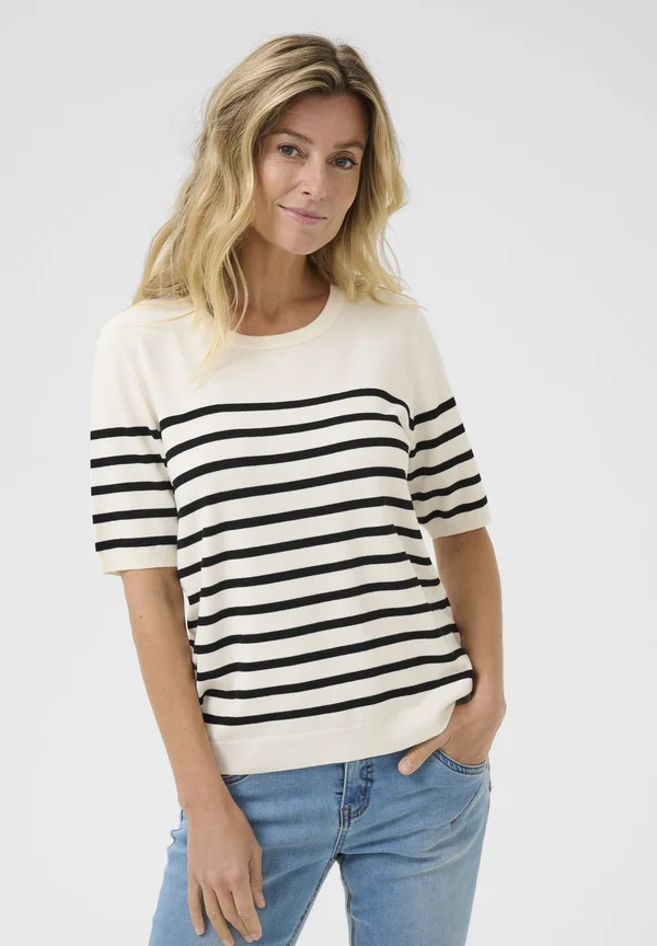LCSANNA - Strickpullover - pitch black eggnog stripe