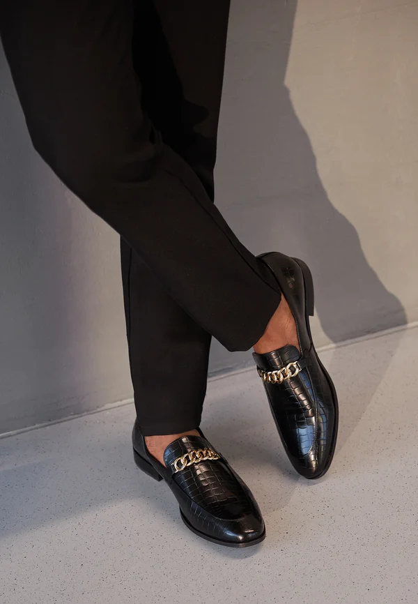 LEATHER - Business-Slipper - black