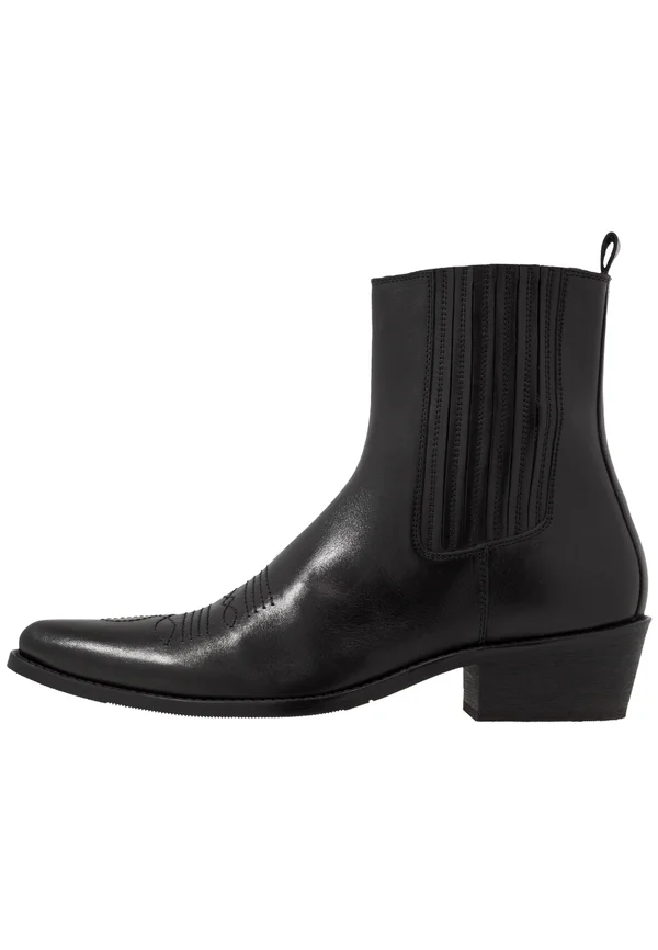 LEATHER - Cowboy-/Bikerstiefelette - black