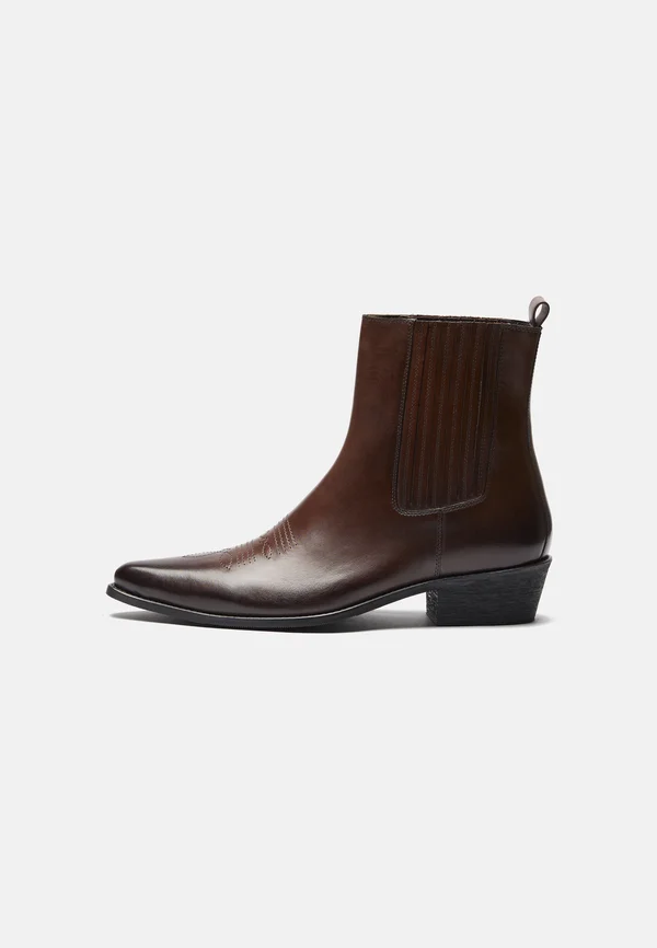 LEATHER - Cowboy-/Bikerstiefelette - brown