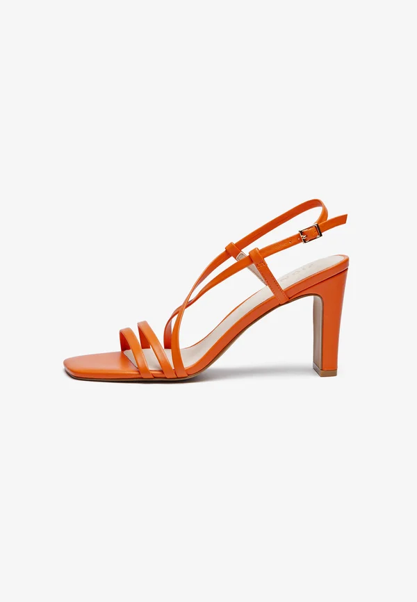 LEATHER - High Heel Sandalette - orange