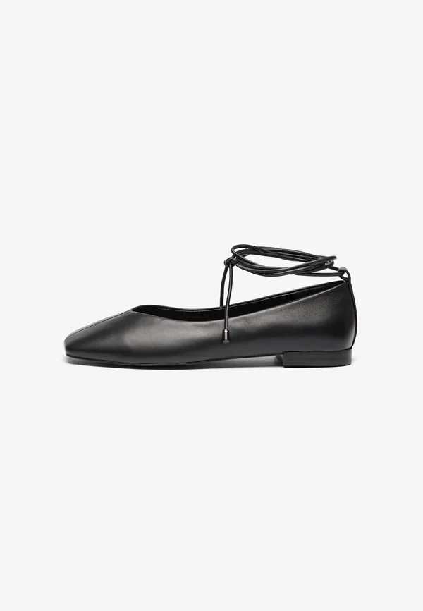 LEATHER - Klassischer Ballerina - black