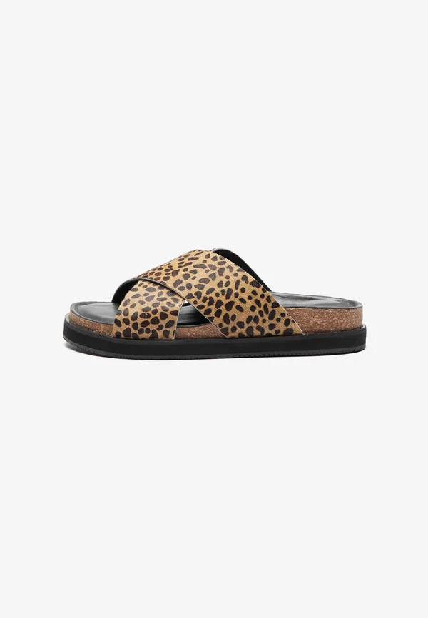 LEATHER - Pantolette flach - leopard