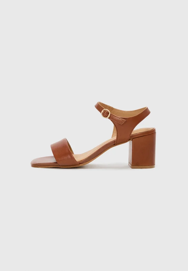 LEATHER - Riemensandalette - cognac