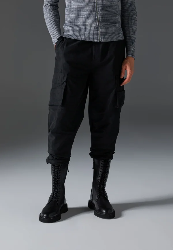 LEATHER - Schnürstiefel - black