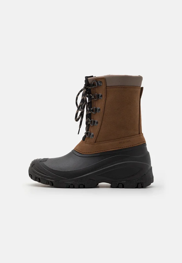 LEATHER - Schnürstiefel - cognac
