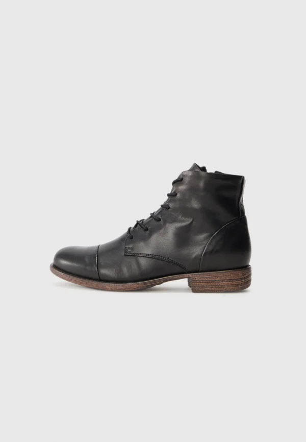 LEATHER - Schnürstiefelette - black