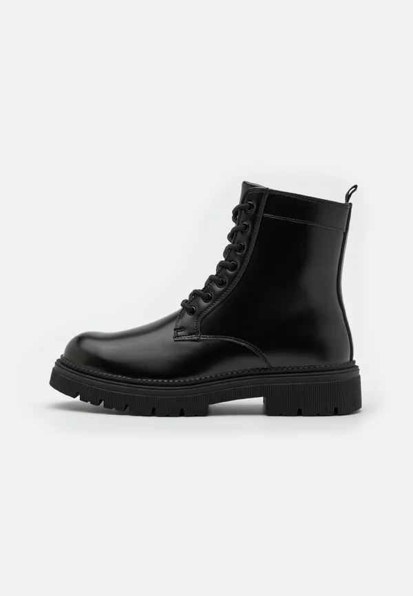 LEATHER - Schnürstiefelette - black