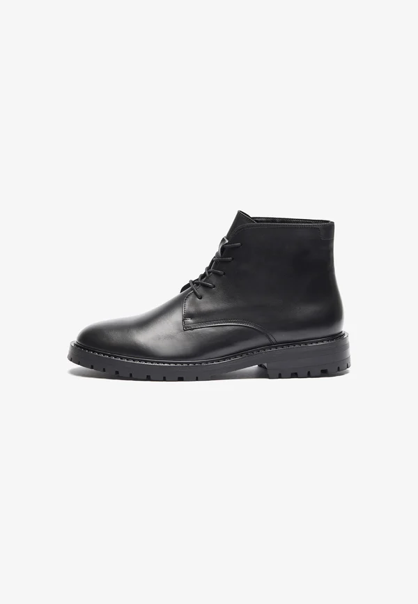 LEATHER - Schnürstiefelette - black